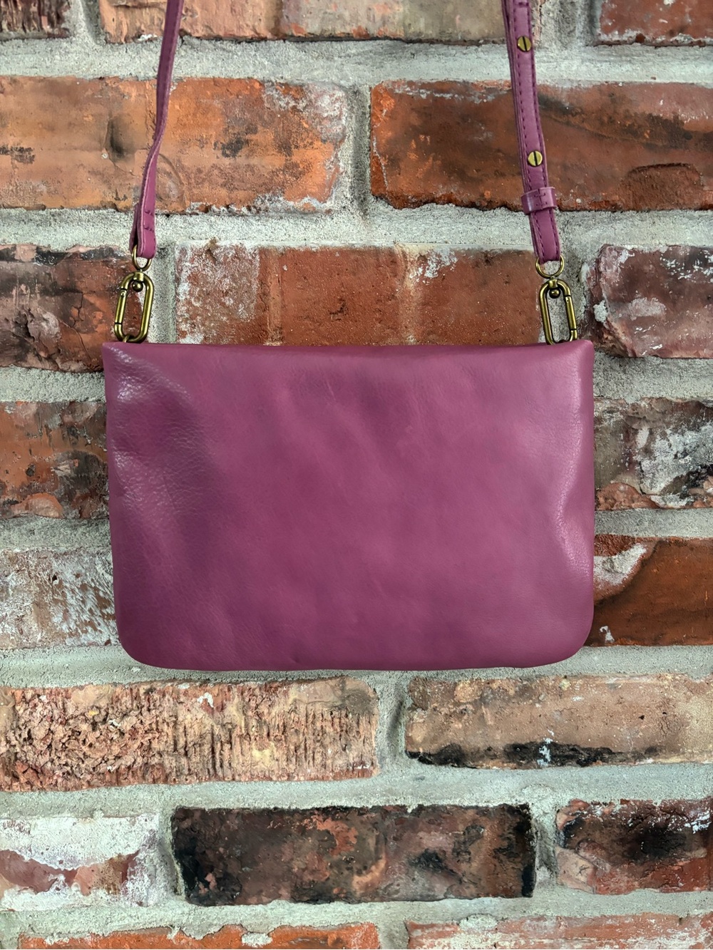 Madewell Purple The Puff Leather Crossbody Purse NWT - Picture 3 of 9
